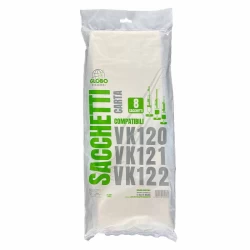 GloboRicambi - 8 sacchetti in carta per Folletto VK120-121-122  