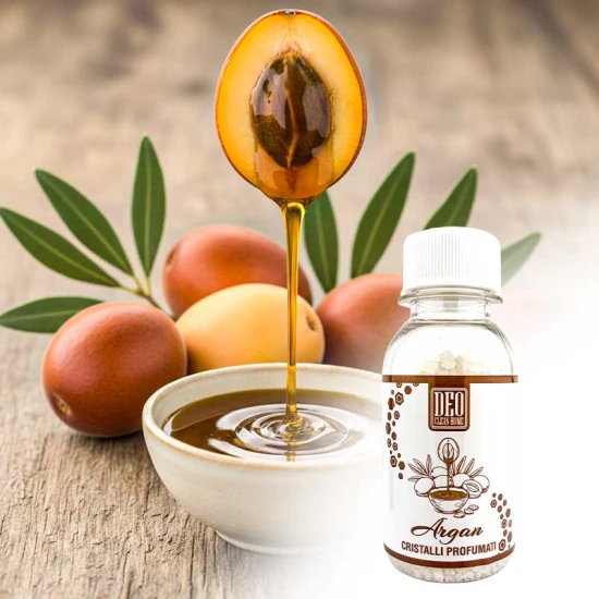 boccetta di cristalli per la profumazione fragranza olio argan