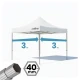 Gazebo professionale richiudibile 3x3 metri struttura esagonale Ø 40 mm