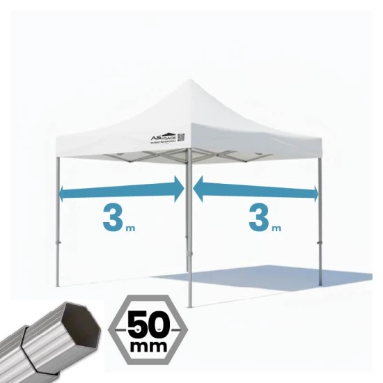 Gazebo professionale richiudibile 3x3 metri Ø 50 mm