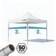Gazebo professionale richiudibile 3x3 metri Ø 50 mm