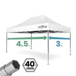 Gazebo professionale 3x4,5 richiudibile Ø 40 mm | Struttura esagonale