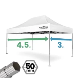 Gazebo professionale 3x4,5 heavy duty Ø 50 mm | Richiudibile