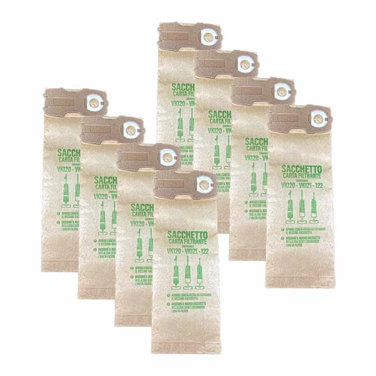 Sacchetti 8 pezzi per Folletto VK120 VK121 VK122 Linea Classica 2025