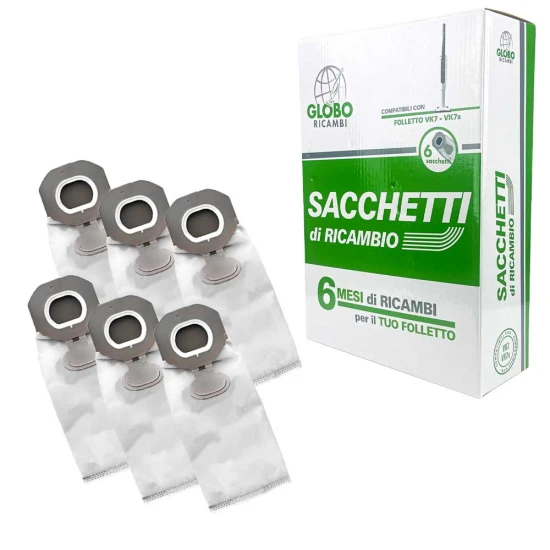 GloboRicambi - Sacchetti in scatola per Folletto VK7 - 7s