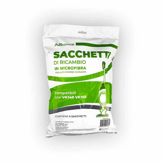 Sacchetti 6 pezzi in busta per Folletto VK140 VK150  LUX- 2026 Ricambi Compatibili Folletto