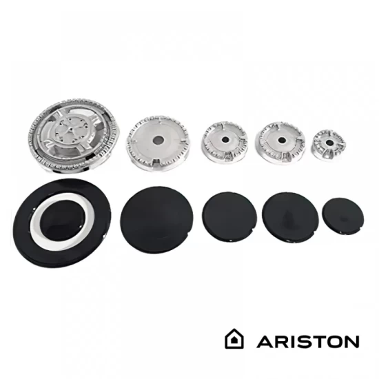 Coperchi serie 5 piattelli con tripla corona e bruciatori per Ariston Ricambi cucine a gas