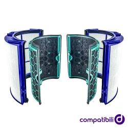 Kit filtri HEPA 360° + carboni attivi compatibile con Dyson TP04, TP05, HP04, HP05, DP04 e DP05 – 4 pezzi