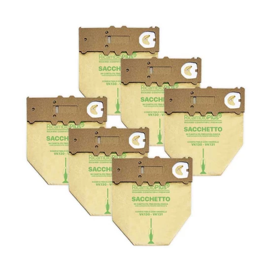 Sacchetti 8 pezzi in busta per Folletto VK130 131- RICAMBIO PLUS RP+ per VK130 131