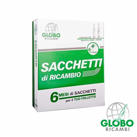 GloboRicambi -Sacchetti in scatola per Folletto VK200-220s GR per VK200 220s