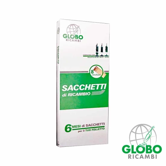 GloboRicambi - 8 sacchetti in scatola per Folletto VK120-121-122 GR per VK120 121 122