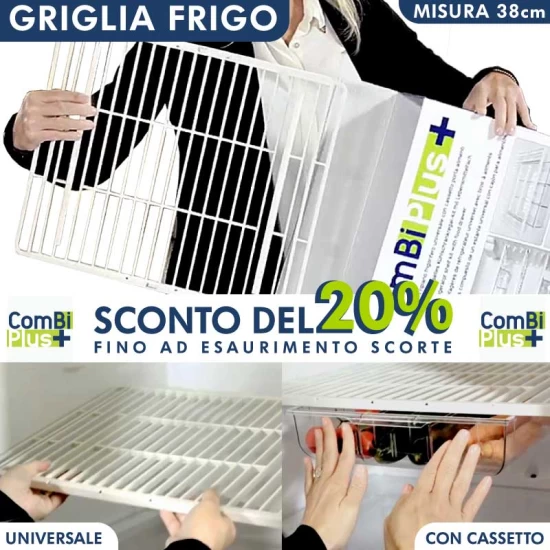Ripiano universale per frigorifero con cassetto - Misura 38 cm PROMOZIONI INGROSSO