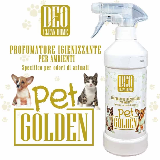 DeoClean HOME Pet GOLDEN - Profumatore Detergente- 450 ml Linea DeoCleanHome