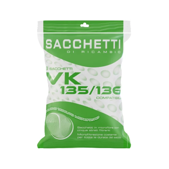 Sacchetti Microfibra 6 pezzi per Folletto VK 135 136 Ricambi Compatibili Folletto