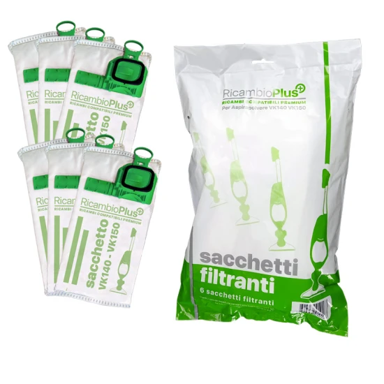 Sacchetti  6 pezzi per VK140 150 Ricambio Plus + RP+ per VK150