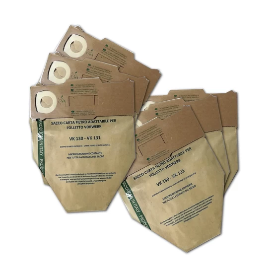 Sacchetti ecologici made in Italy - 6 pezzi - per Folletto vk130-vk131 Ricambi Compatibili Folletto