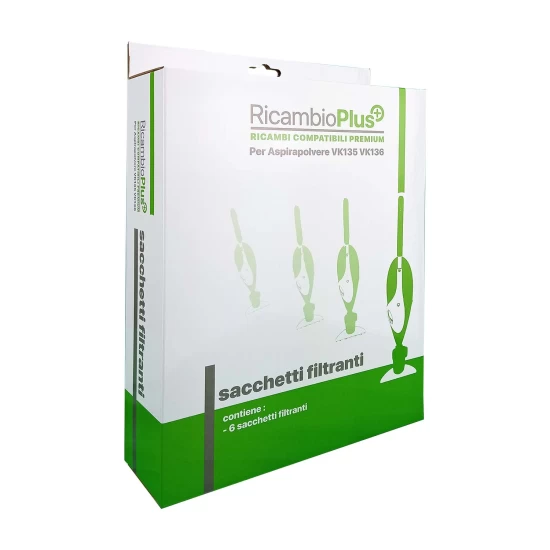 Sacchetti filtranti Ricambio Plus + per VK135 VK136 RP+ per VK135 136