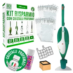 Kit Risparmio compatibile VK135 e VK136 con 6 sacchetti, 2 filtri a griglia, 1 filtro HEPA e cristalli profumati 100 g